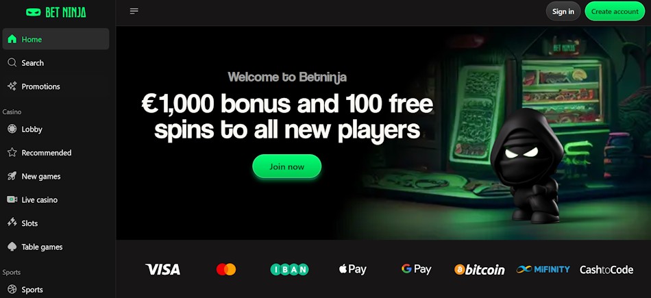 BetNinja – Massiivisten bonusten ja vedonlyönnin hybridi